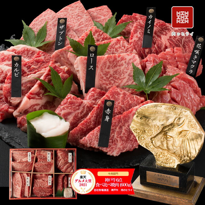 【楽天グルメ大賞受賞】2024年販売実績1万個突破！即日出荷対応 神戸牛6点食べ比べ焼肉 600g【送料無料※北海道・沖縄へは+500円】神戸ビーフ お取り寄せグルメ ギフト 誕生日 プレゼント 自宅用 食べ比べ 希少部位 BBQ お中元 御中元 お歳暮 御歳暮 父の日 母の日 敬老の日