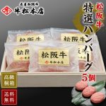 母の日 プレゼント ギフト 内祝い お返し 【 送料無料 高級 桐箱入 】 松阪牛 特選 ハンバーグ 【 160g × 5個 】 お祝い お祝い返し お礼 肉 牛肉 内祝 結婚 出産 卒業 入学 誕生日 贈答 贈り物 快気祝い 新築祝い 還暦祝い 食べ物 グルメ 食品 松坂牛 冷凍 配送指定日可